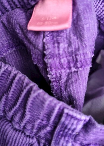 Mor Düğmeli Kız Çocuk Pantolonu - Görsel 2