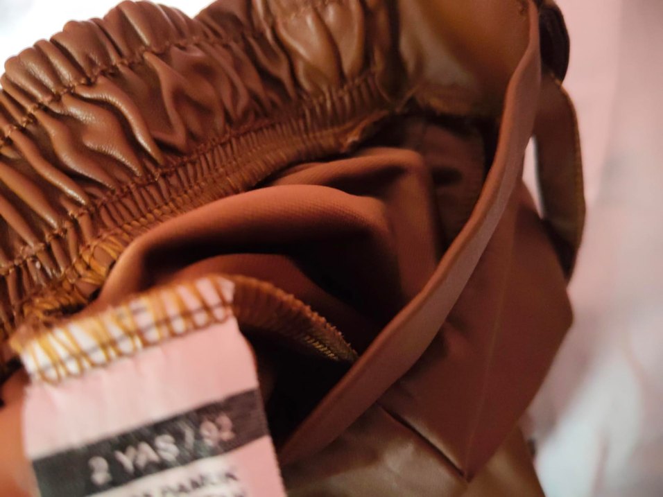 Kahverengi Deri Kemerli Kız Çocuk Pantolon - Görsel 2