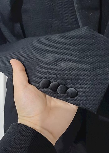 Düğmeli Siyah Erkek Takım - Görsel 3