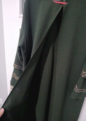 Koyu Yeşil Kadın Uzun Klasik Elbise - Görsel 2