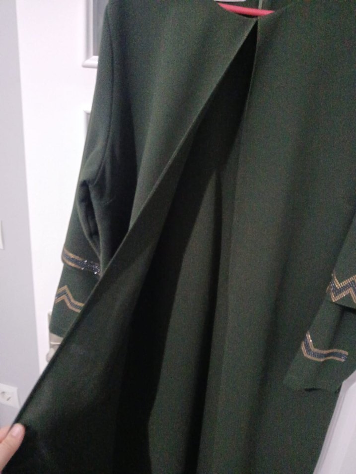 Koyu Yeşil Kadın Uzun Klasik Elbise - Görsel 2