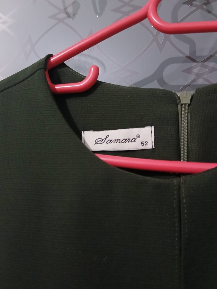 Koyu Yeşil Kadın Uzun Klasik Elbise - Görsel 5