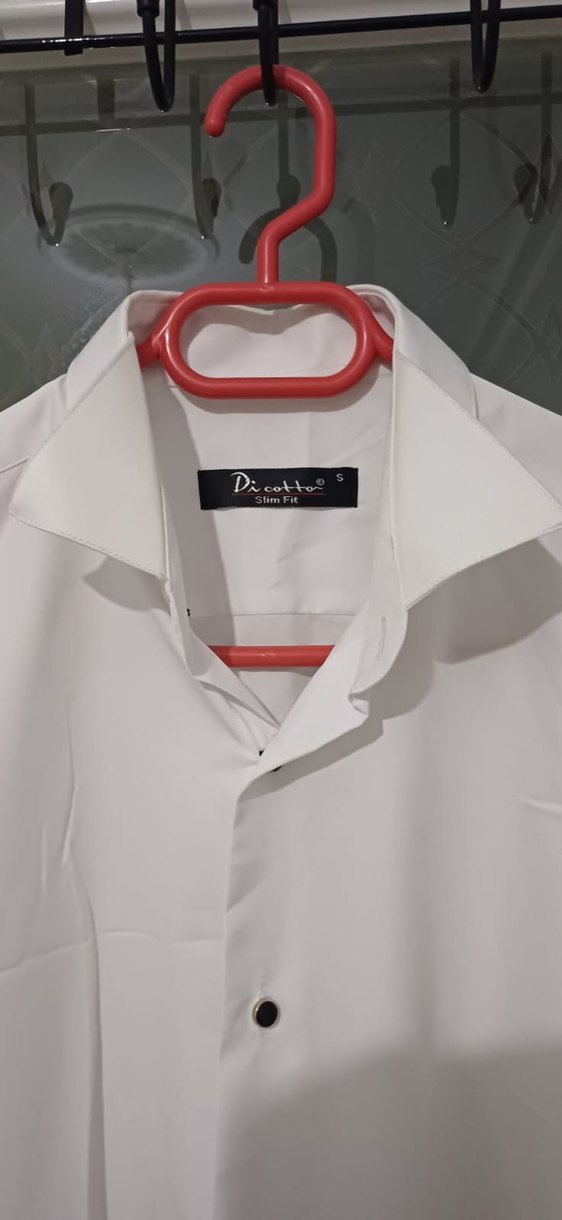 Düğmeli Beyaz Erkek Gömlek - Görsel 2