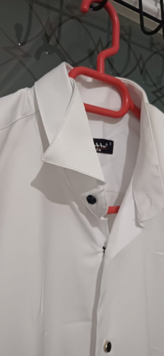 Düğmeli Beyaz Erkek Gömlek - Görsel 5