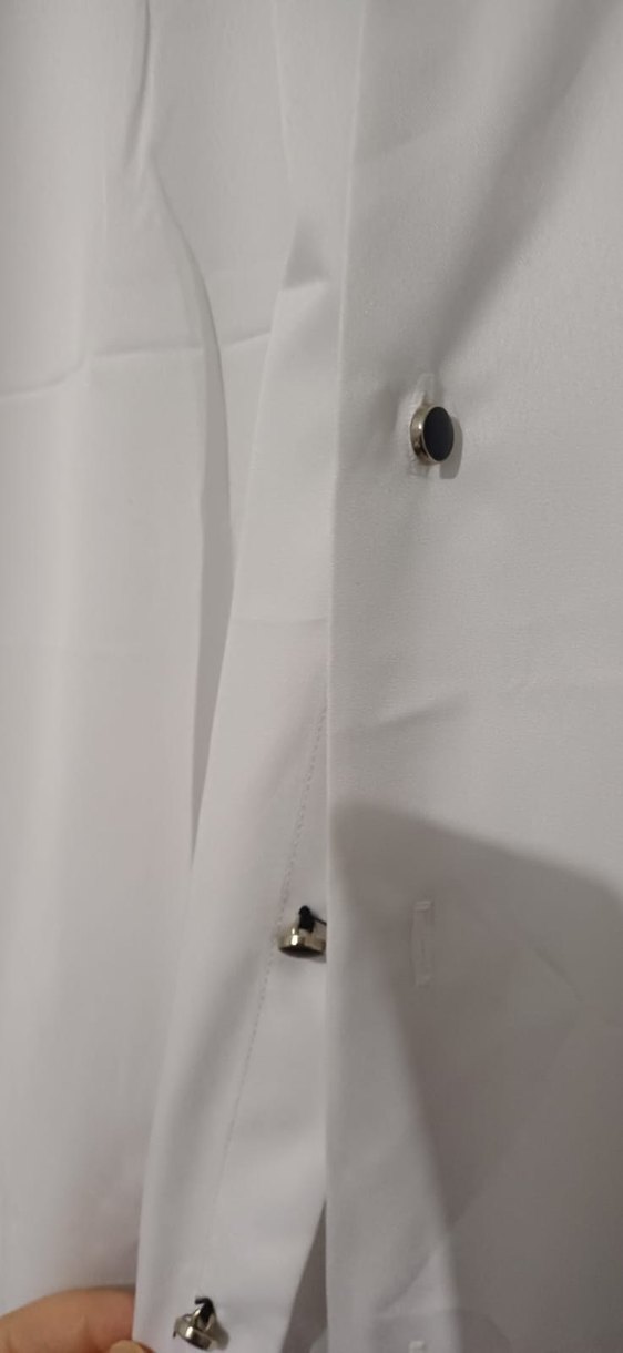 Düğmeli Beyaz Erkek Gömlek - Görsel 4