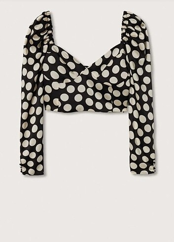 Mango puantiyeli bluz - Görsel 3