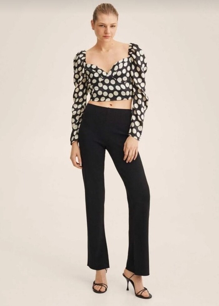 Mango puantiyeli bluz - Görsel 2