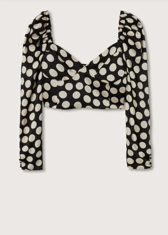 Mango puantiyeli bluz - Görsel 3