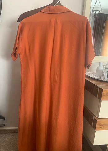 Somon renkli elbise - Görsel 2