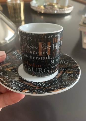 Almanyadan hediye porselen Kahve Fincanı ve Tabağı - Görsel 5