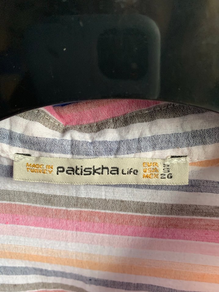 Düğmeli Çok Renkli Çizgili Kadın Gömlek - Görsel 3