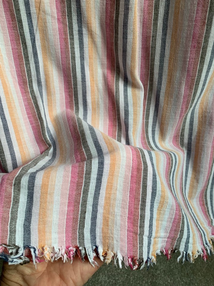 Düğmeli Çok Renkli Çizgili Kadın Gömlek - Görsel 5