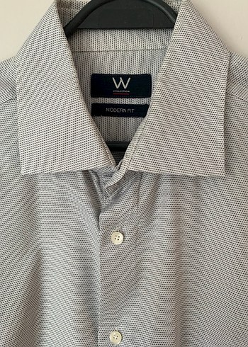 Gri Düğmeli Kısa Kollu Erkek Gömlek - Görsel 2