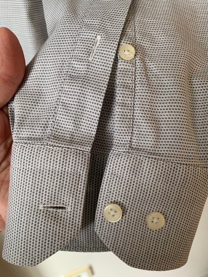 Gri Düğmeli Kısa Kollu Erkek Gömlek - Görsel 5