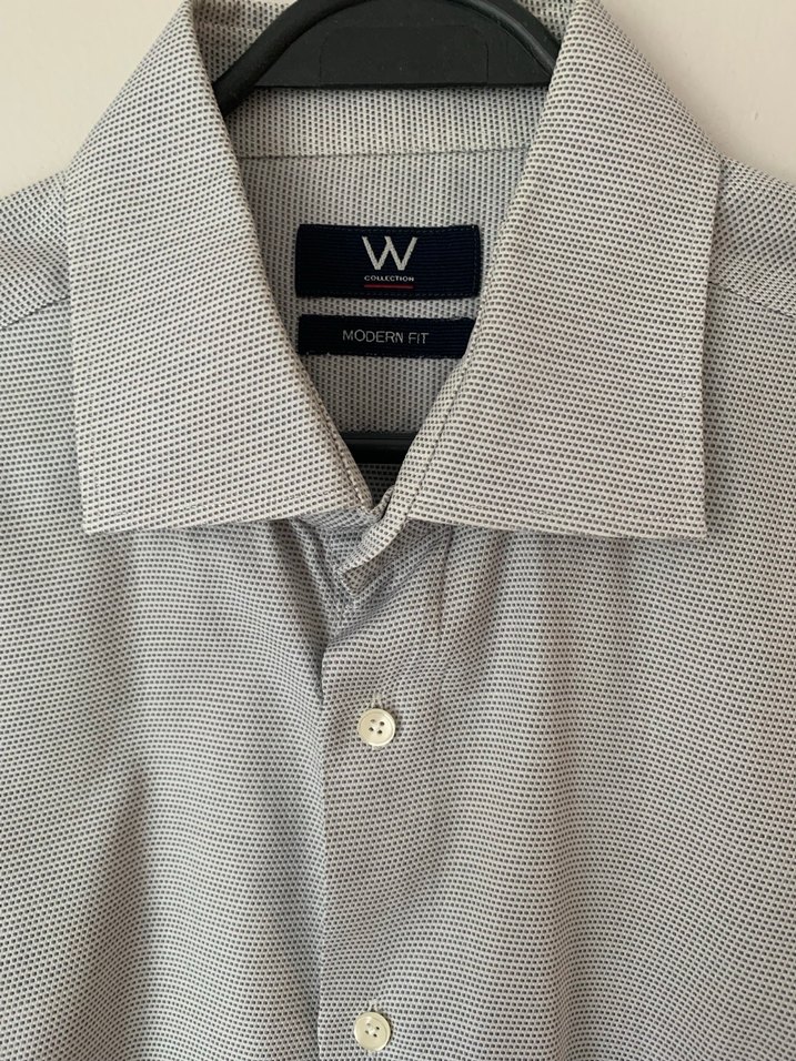 Gri Düğmeli Kısa Kollu Erkek Gömlek - Görsel 2