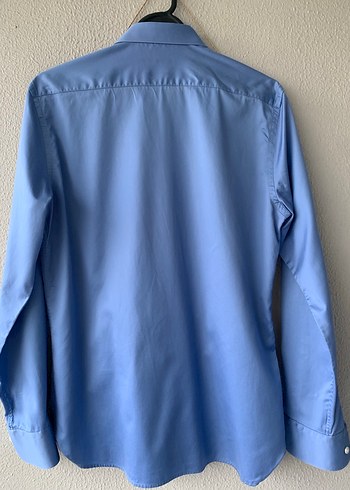 Düğmeli Mavi Erkek Ofis Gömleği - Görsel 2