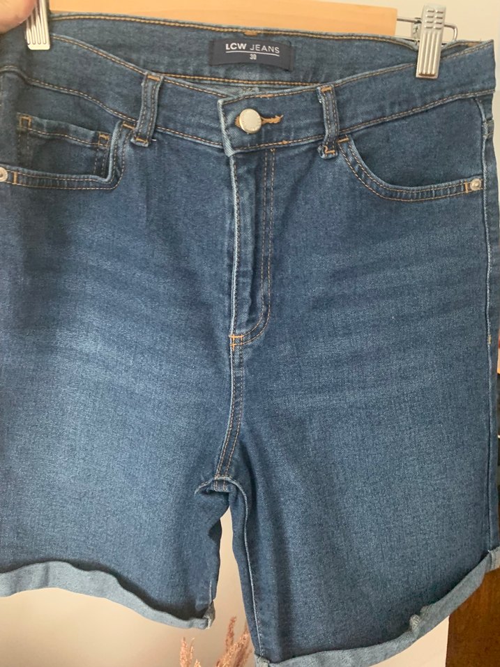 Lacivert Midi Denim Şort - Görsel 3