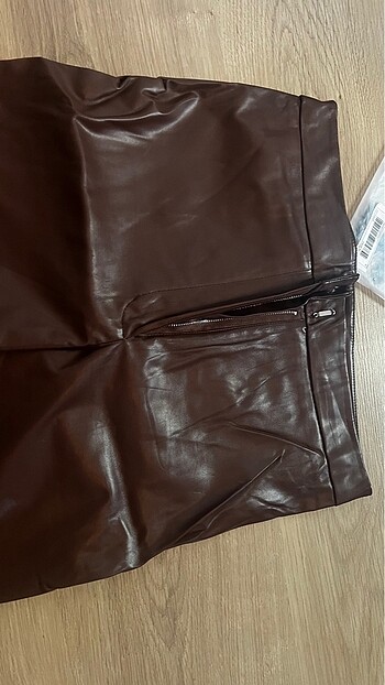 SHEIN KAHVE DERİ PANTOLON M 38 BEDEN - Görsel 3