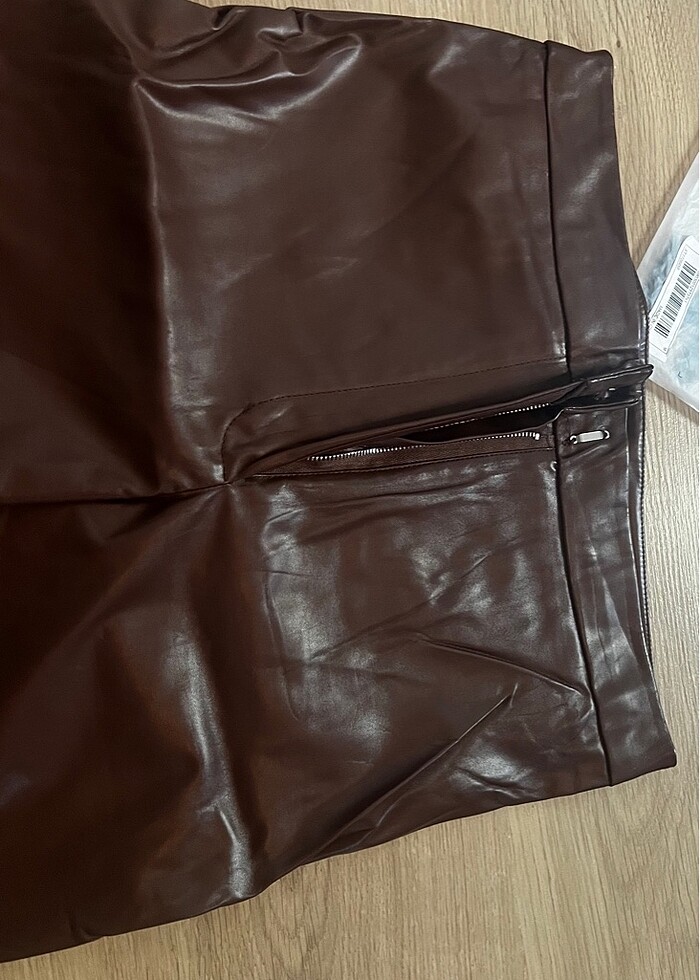 SHEIN KAHVE DERİ PANTOLON M 38 BEDEN - Görsel 3