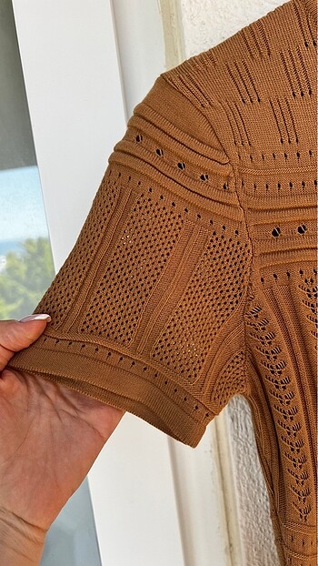 TABA RENK TRİKO ELBİSE MİLLA S BEDEN - Görsel 4