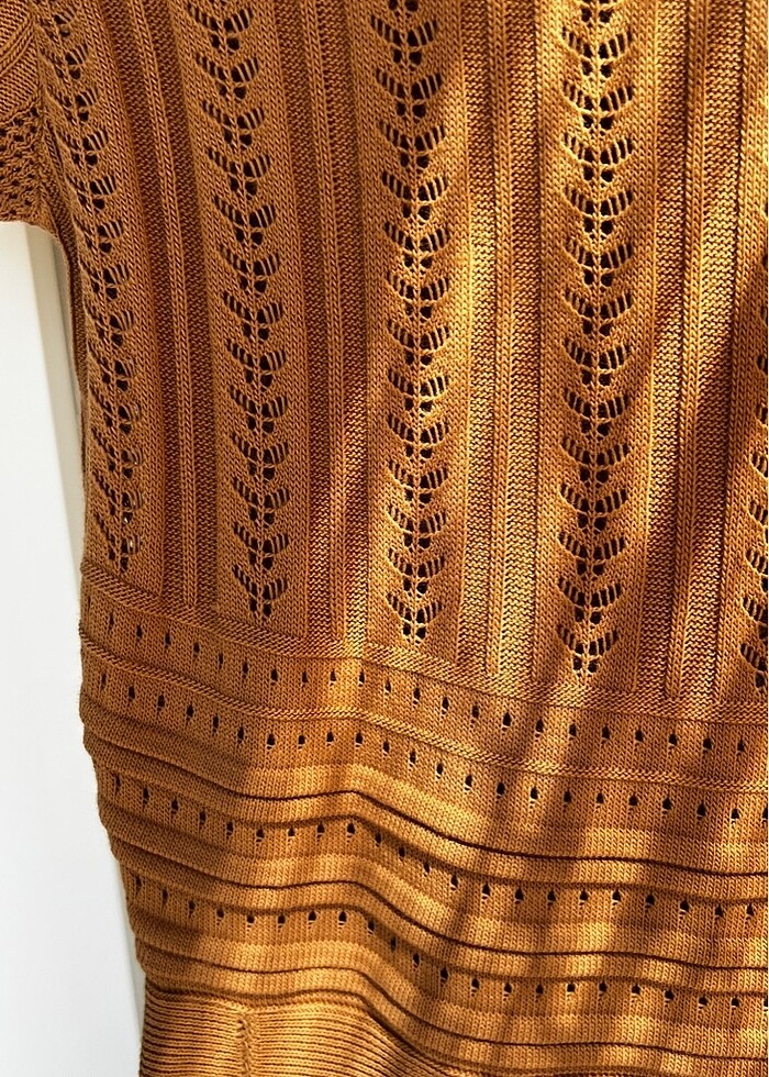 TABA RENK TRİKO ELBİSE MİLLA S BEDEN - Görsel 3