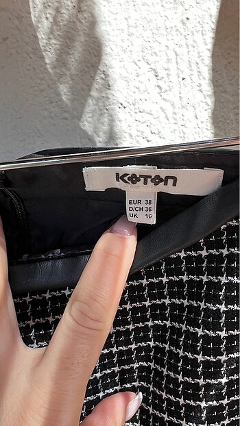 KOTON OFİS KALEM ETEK MİDİ DERİ ŞERİT DETAY - Görsel 6