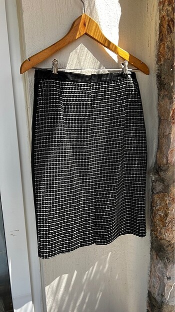 KOTON OFİS KALEM ETEK MİDİ DERİ ŞERİT DETAY - Görsel 5