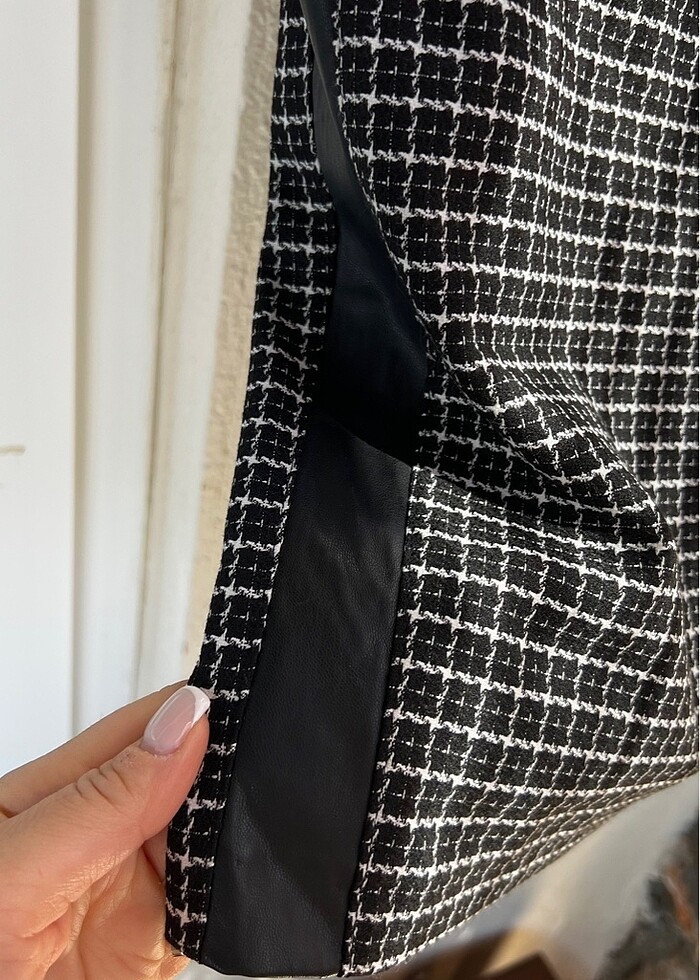 KOTON OFİS KALEM ETEK MİDİ DERİ ŞERİT DETAY - Görsel 3