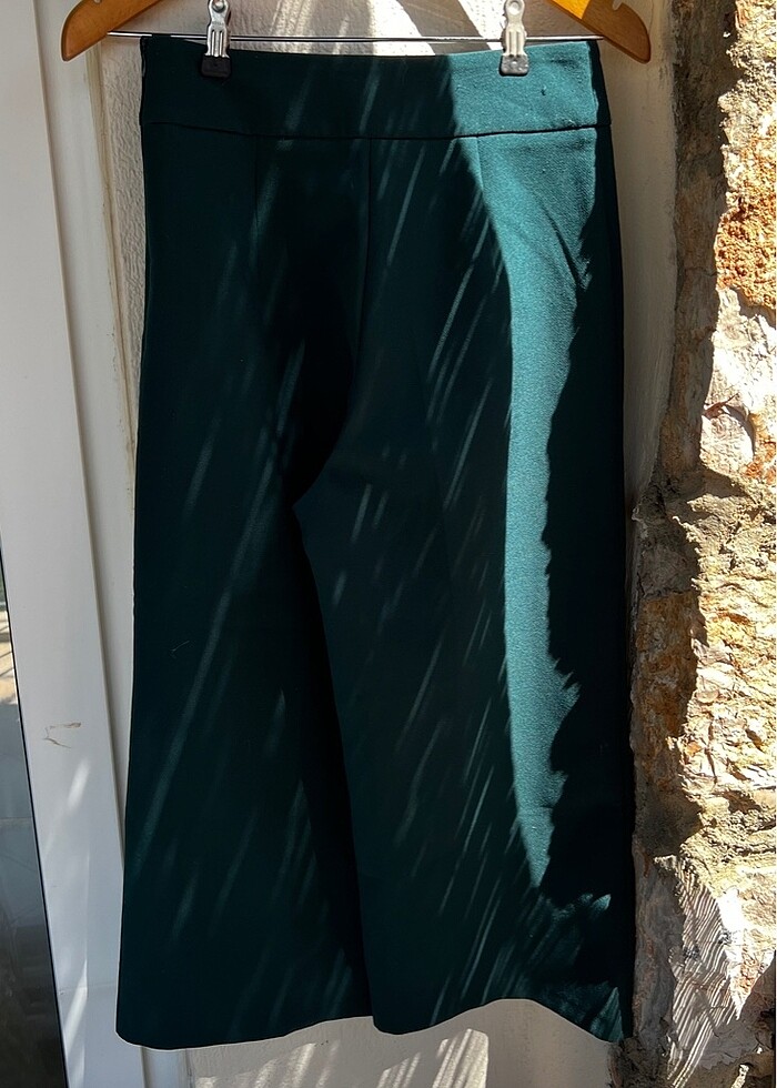 KOTON KISA GENİŞ PAÇALI PANTOLON PETROL MAVİSİ - Görsel 2