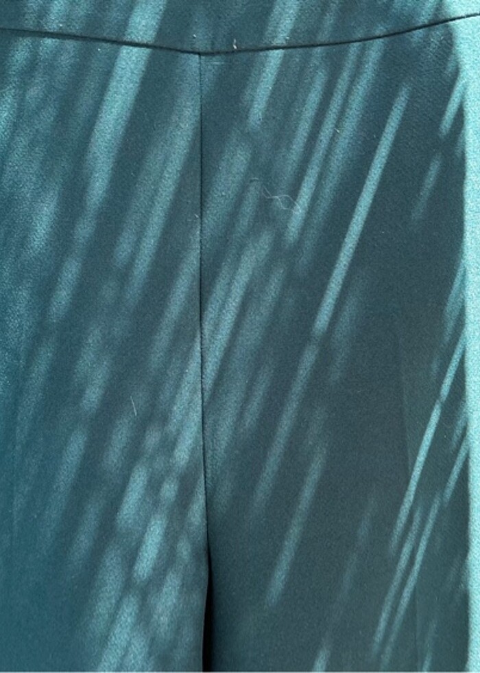 KOTON KISA GENİŞ PAÇALI PANTOLON PETROL MAVİSİ - Görsel 4