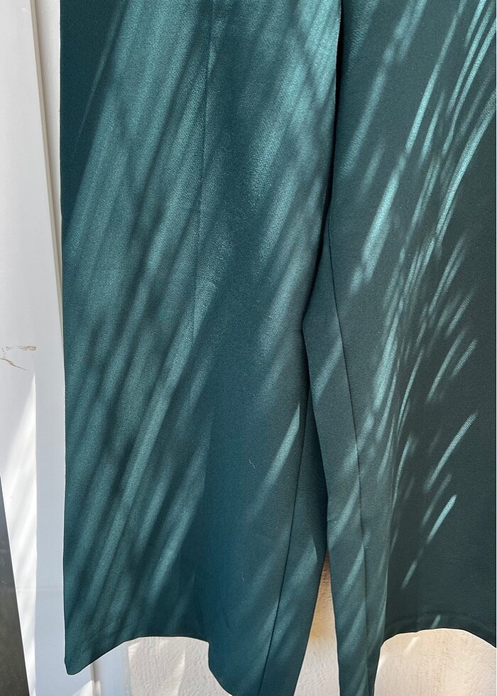 KOTON KISA GENİŞ PAÇALI PANTOLON PETROL MAVİSİ - Görsel 5