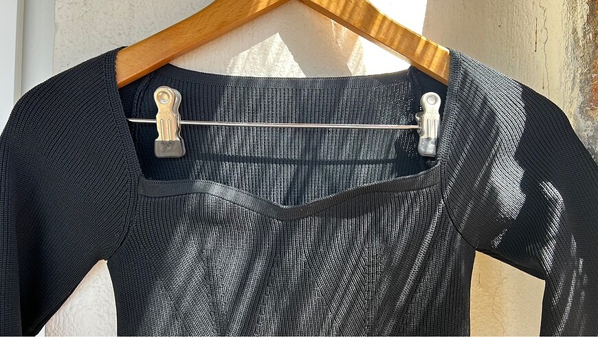 KALP YAKA SİYAH TRİKO KAZAK - Görsel 5