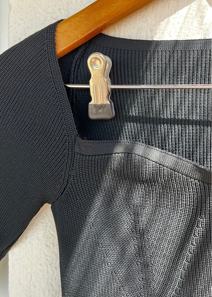 KALP YAKA SİYAH TRİKO KAZAK - Görsel 4