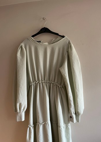 Bej Kadın Uzun Keten Elbise - Görsel 2