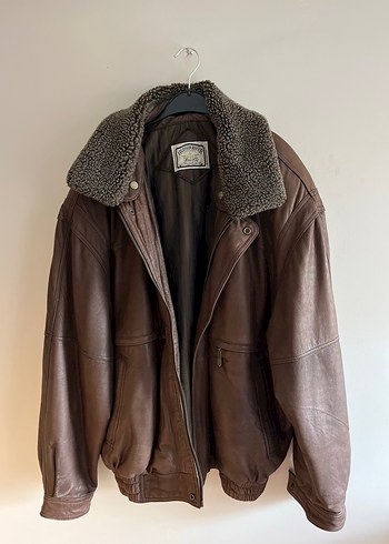 Kahverengi Kürklü Deri Erkek Ceket - Görsel 6