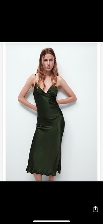 zara saten elbise