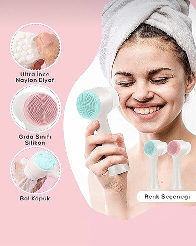 ÇİFT TARAFLI YÜZ TEMİZLEME FIRÇASI - Görsel 6