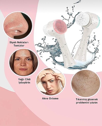 ÇİFT TARAFLI YÜZ TEMİZLEME FIRÇASI - Görsel 5