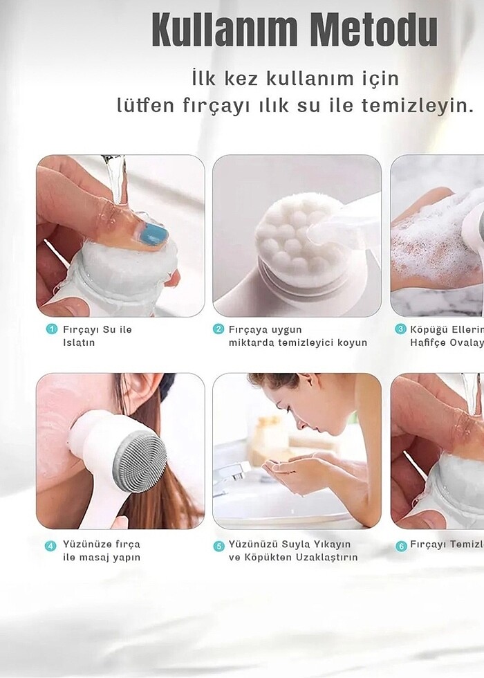 ÇİFT TARAFLI YÜZ TEMİZLEME FIRÇASI - Görsel 3