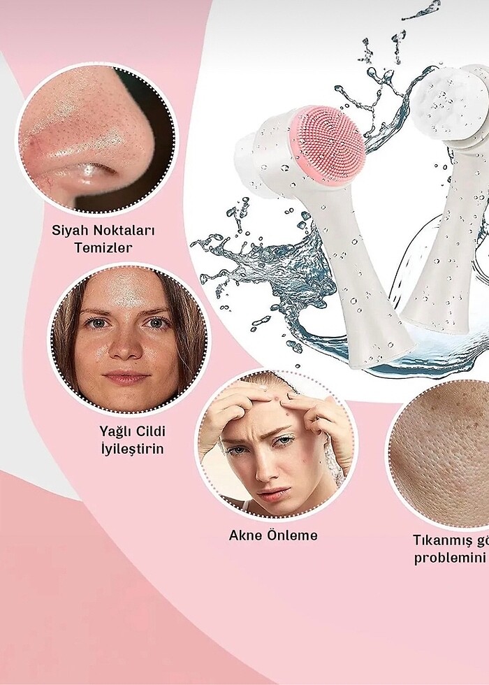 ÇİFT TARAFLI YÜZ TEMİZLEME FIRÇASI - Görsel 5