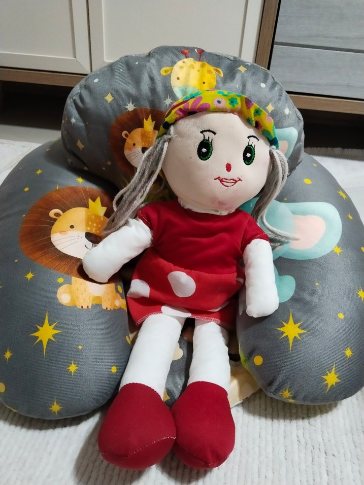 Desenli Gri Emzirme ve Hamile Yastığı - Görsel 4