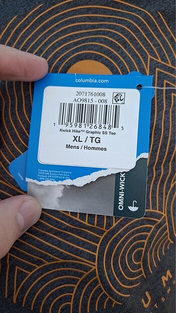 xl Beden Columbia Sportswear Gri Erkek Tişörtü Orijinal