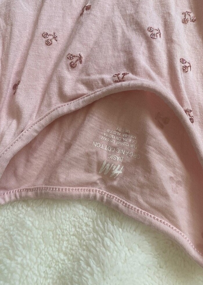 Pembe kiraz desenli yazlık elbise  - Görsel 2