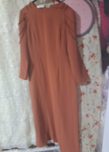 Uzun Kollu Pastel kremit Kadın Elbise - Görsel 2