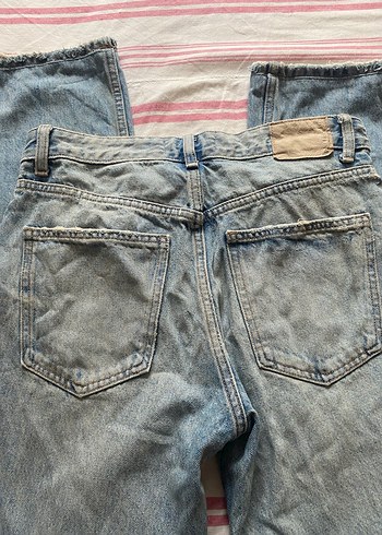 Gri Bol Kesim Midi Denim Kadın Pantolon - Görsel 4