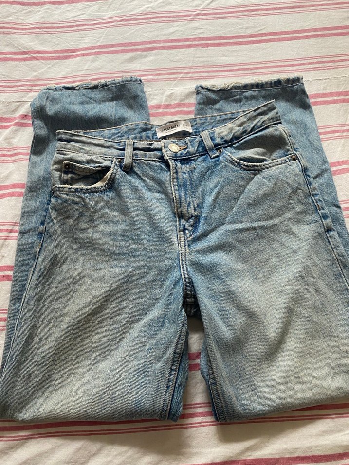 Gri Bol Kesim Midi Denim Kadın Pantolon - Görsel 2