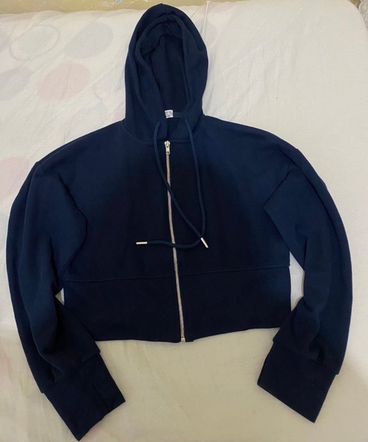 Kadın Lacivert Kapüşonlu Fermuarlı Eşofman Takımı - Görsel 3