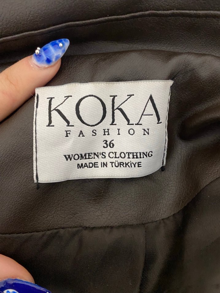 Kahverengi Deri Fermuarlı Kadın Ceket - Görsel 5