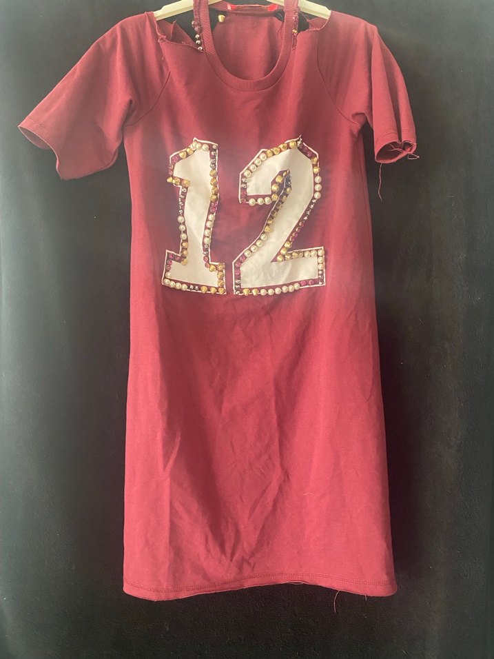 Bordo Zincir Detaylı elbise - Görsel 2