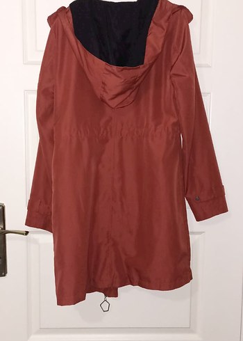 Kiremit rengi Kadın Uzun Fermuarlı Yağmurluk - Görsel 3